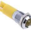 Lampka kontrolna do montażu panelowego 24V dc, Żółta 14mm LED Chrom Końcówka lutownicza RS PRO