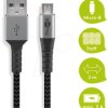 49283 Sync and charging cable, USB-A -> micro B, 2.0 m, textile, black