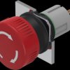 Emergency stop, rotary release, mounting Ø  16.2 mm, unlit, 1 Form B (N/C), 51-256.026
