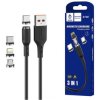 KABEL USB 3W1 DENMEN CZARNY D18E MAGNETY