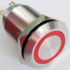Przycisk stabilny 19mm płaski LED czerwony 12V