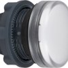 Signal light, illuminable, waistband round, white, front ring black, mounting Ø 22 mm, ZB5AV013