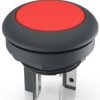 Pushbutton, 1 pole, red, illuminated  (white), 0.1 A/35 V, mounting Ø 16.2 mm, IP65/IP67, 1.15.210.111/2301
