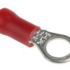 Zacisk oczkowy rozmiar przewodu 1.5mm² Ø , M5 izolowany średnica wew 5.3mm Czerwony RS PRO