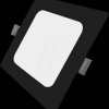 LX300155 LED recessed downlight, square, black, 12W, IP44, 1200lm, CCT