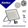 Projektor z czujnikiem ruchu ACETE 100W CCT SE GR 8500lm(WW)/10800lm(NW)/9700lm(CW) 3000K/4000K/6500K IP44 szary 38499