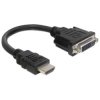 Delock 65327 HDMI DVI Adapter Black 0.20 M HDMI Plug To DVI Socket 29-Pin