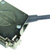 D-Sub connector housing, size: 4 (DC), angled 45°, cable Ø 3 to 15 mm, metal, silver, 09670370335