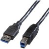 Kabel ROLINE USB 3.2 Gen 1, typ AB, czarny, 1,8 m