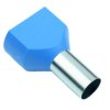 Blue 16mm Twin Cord End Ferrule - Pack of 100