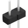 Pin header, 2 pole, pitch 2.54 mm, straight, black, 10057845