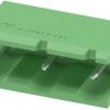 Pin header, 3 pole, pitch 7.62 mm, angled, green, 1766136