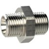 Double threaded nipple, L 11 mm, 25 bar, brass, nickel-plated, for pipe systems, 134772