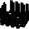 Finger shaped heatsink, (L x W x H) 42 x 42 x 17 mm, 6.8 K/W, black anodized, 10034984