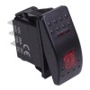 Red illuminated On-On Automotive Rocker Switch DPDT 10A 12-24V IP68