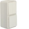 W.1 Wyłącznik seryjny z gniazdem schuko pionowy kompletny IP55 biały 47903512 HAGER