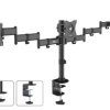 Uchwyt biurkowy na 3 monitory LCD podwójne ramiona 13-27 8kg VESA 75x75 oraz 100x100 Maclean MC-691