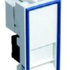 Gniazdo UTP RJ 45 kat. 5e z adapterem 1-modułowe, białe, niskie, 22,5x45x23mm, 45x45, DCN/TS-868K-8-C5E