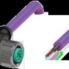 Sensor actuator cable, M12 cable socket, angled, A to open end, 5 pole, 2 m, PUR, purple, 4 A, 70114143