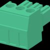 Socket header, 3 pole, pitch 3.81 mm, angled, green, 284507-3
