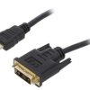 Kabel DVI-D (18+1) wtyk,HDMI wtyk, PVC, czarny, 30AWG, dł. przewodu: 0,5m CC-HDMI-DVI-0.5M