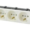 Gniazdo 230V 3x2P+Z 6M 135x45 białe Mediabox