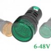 Woltomierz okrągły LED zielony 6- 48VAC