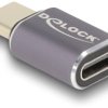 DeLOCK Adapter USB 40 Gbps USB Typ-C PD 3.0 100 W męski na żeński port saver 8K 60 Hz metalowy