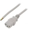 Kabel: 3X0,75Mm2, Iec C13 Żeński, 0,5M, 10A Lt-501 H05vv-F 0.75/3C Gry 0.5M End