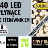 PŁYNĄCE 140 LED lampki z zasilaczem biały ciepły,przewód przeźroczysty 6,95m dł. + 3m, 8 programów wewn/zewn 6W IP44 13-149
