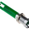 Lampka kontrolna do montażu panelowego 24V ac, zielona 8mm LED Chrom Końcówka lutownicza RS PRO