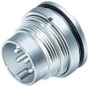 Panel plug, 2 pole, solder cup, screw locking, straight, 09 0103 80 02