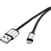 Renkforce RF4683966 USB 2.0 to Apple Lightning Cable 3.00m Grey Fabric Sleeve