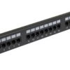 Patch panel RACK 19 kat.5e 24p UTP z półką 1U czarny NEKU