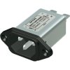 Suppressor filter IEC plug C14, 50 to 60 Hz, 10 A, 250 V (DC), 250 VAC, 240 µH, faston plug 6.3 mm, B84771A0010A000