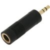 Przejściówka wtyk Jack 3,5mm stereo na gniazdo Jack 6,35mm stereo, plastyk gold