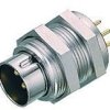 Panel plug, 2 pole, solder connection, screw locking, straight, 09 0073 20 02