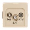 Simon Basic Gniazdo Antenowe Sat/Sat/Rtv Końcowe Beżowe Bmzar+Sat3.1-P2.01/12