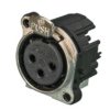 XLR panel socket, 3 pole, gold-plated, NC3FBHL1
