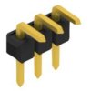Pin header, 3 pole, pitch 2.54 mm, angled, black, 10052919