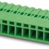 Socket header, 3 pole, pitch 5.08 mm, straight, green, 1809747