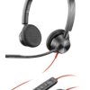 HP Poly Blackwire C3325-M Słuchawki nauszne przewód stereo czarny redukcja szumów mikrofonu zestaw słuchawkowy, regulacj