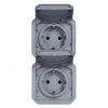 NOWE PLEXO 55 Gniazdo schuko 2x2P+Z pionowe mechanizm 16A - 250V AC szare 069577L