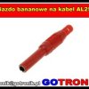 Gniazdo bananowe na kabel AL2550 czerwone