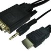 1Mtr Hdmi To Vga Cable With Audio Cable