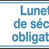 Znak nakazu, PET, Niebieski/biały, Lunettes de sécurité obligatoires-Tekst Francuski, szt. 1, Tak Etykieta