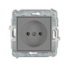 MINI Mechanizm gniazda pojedynczego bez uziemienia 2P (bez przesłon torów prądowych) szary mat 27MGP-1