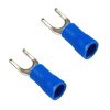 2x Konektor widełkowy 5mm izolowany niebieski