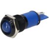 R-TECH 656993 Panel Indicator 12mm Domed 12V Blu Black Plated Brass