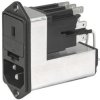 IEC plug C14, 50 to 60 Hz, 4 A, 250 VAC, 1.5 mH, faston plug 4.8 mm, CE36.5100.151